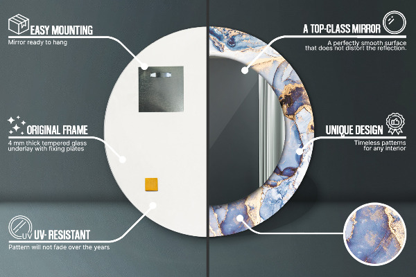 Kerek díszes tükör Absztrakt folyadék művészet