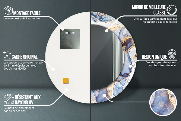 Kerek díszes tükör Absztrakt folyadék művészet