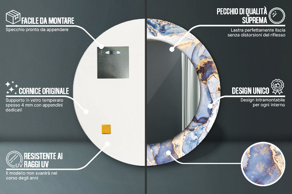 Kerek díszes tükör Absztrakt folyadék művészet