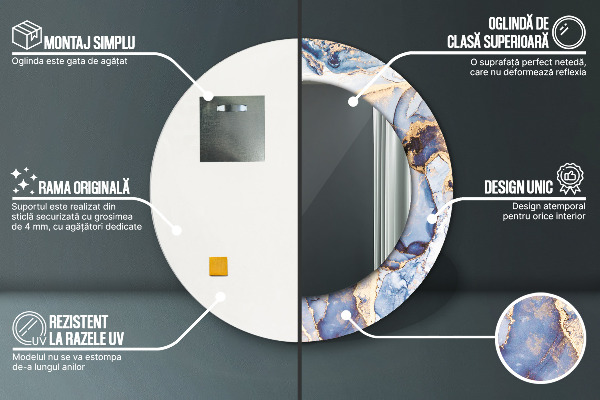 Kerek díszes tükör Absztrakt folyadék művészet