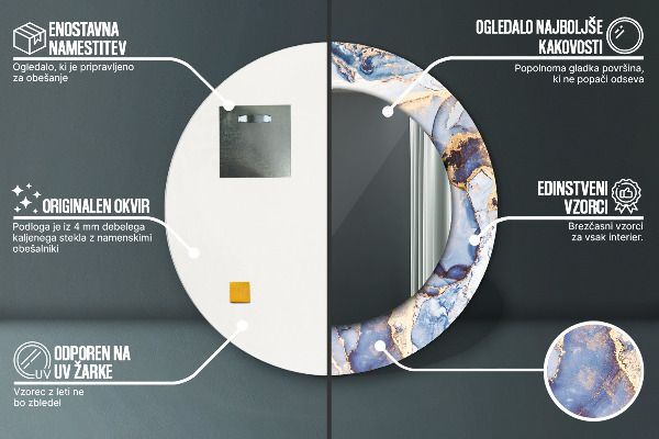 Kerek díszes tükör Absztrakt folyadék művészet