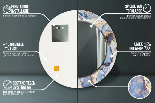 Kerek díszes tükör Absztrakt folyadék művészet