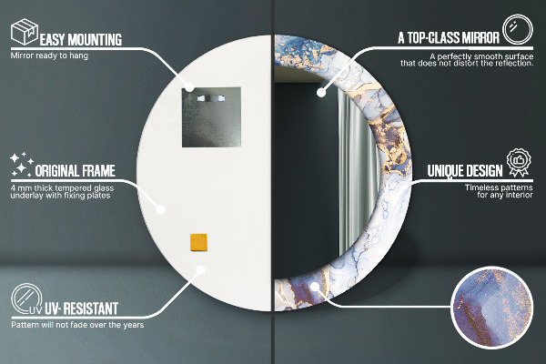 Kerek díszes tükör Absztrakt folyadék művészet