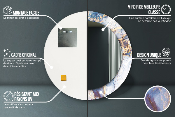 Kerek díszes tükör Absztrakt folyadék művészet