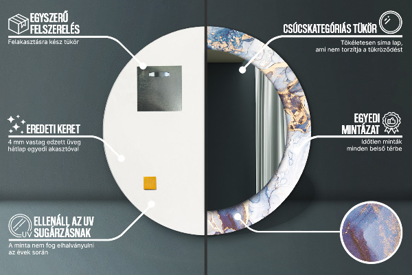 Kerek díszes tükör Absztrakt folyadék művészet