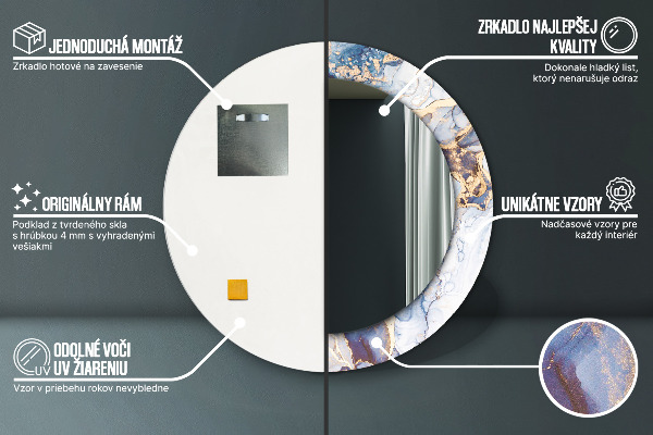 Kerek díszes tükör Absztrakt folyadék művészet