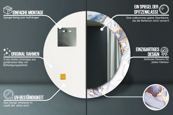 Kerek díszes tükör Absztrakt folyadék művészet