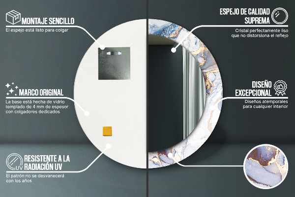 Kerek díszes tükör Absztrakt folyadék művészet