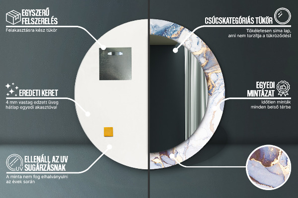 Kerek díszes tükör Absztrakt folyadék művészet