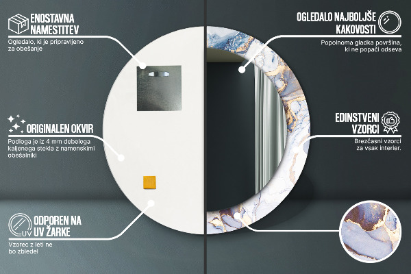 Kerek díszes tükör Absztrakt folyadék művészet