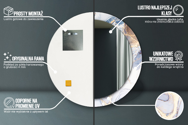 Kerek díszes tükör Absztrakt folyadék művészet