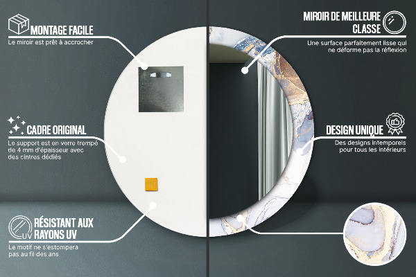 Kerek díszes tükör Absztrakt folyadék művészet