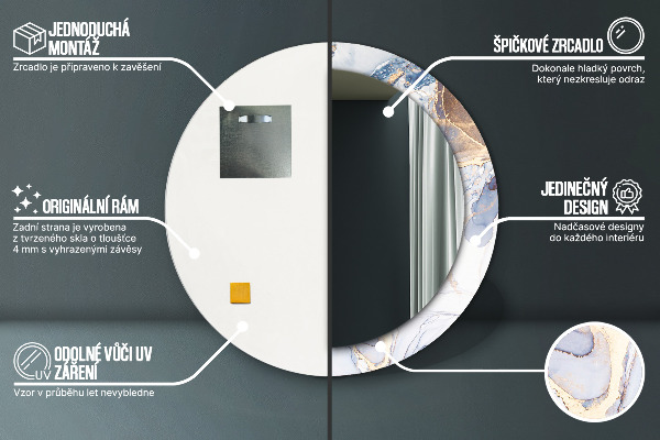 Kerek díszes tükör Absztrakt folyadék művészet