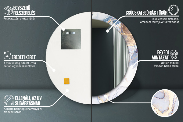 Kerek díszes tükör Absztrakt folyadék művészet