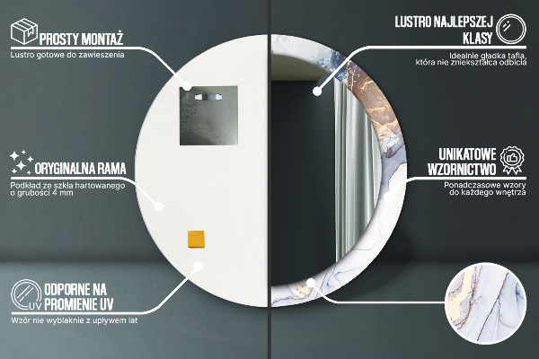 Kerek díszes tükör Absztrakt folyadék művészet