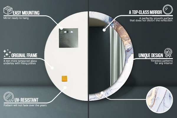 Kerek díszes tükör Absztrakt folyadék művészet