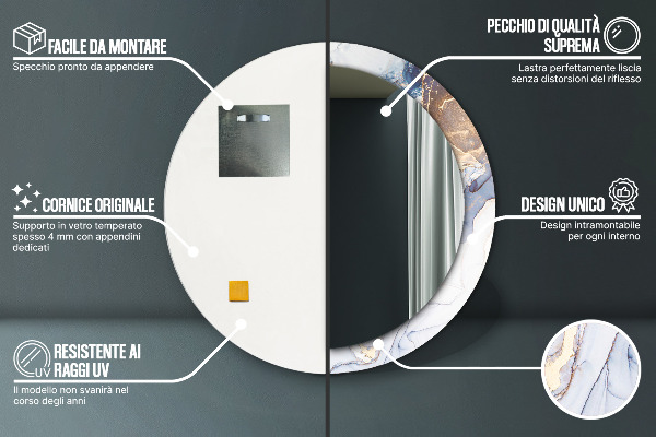 Kerek díszes tükör Absztrakt folyadék művészet