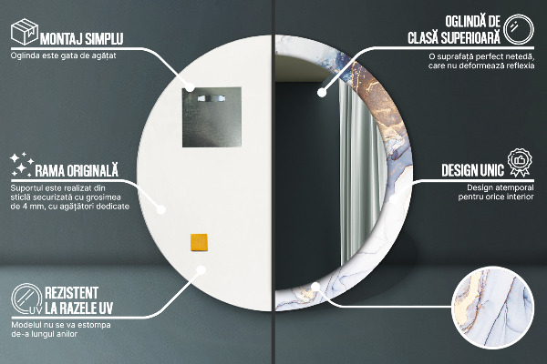 Kerek díszes tükör Absztrakt folyadék művészet