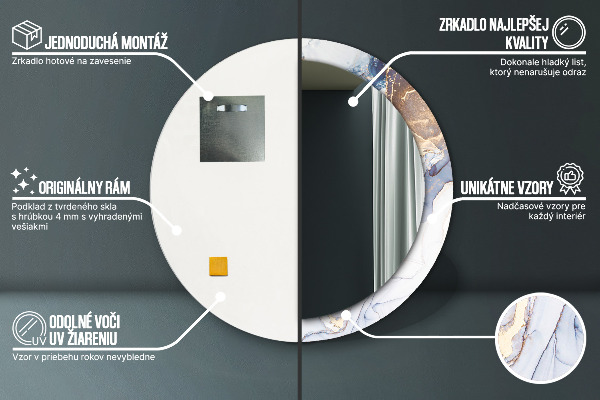 Kerek díszes tükör Absztrakt folyadék művészet