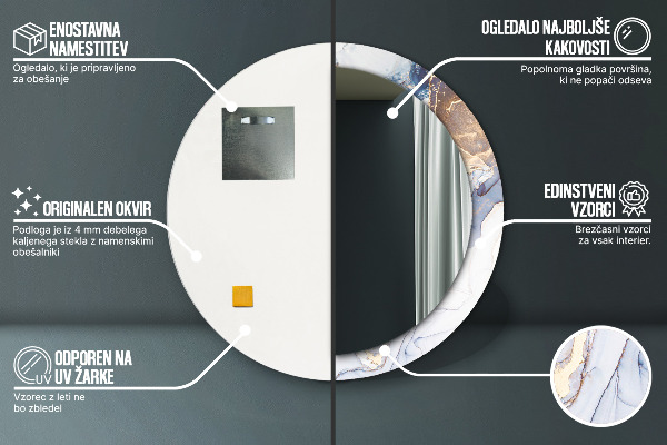 Kerek díszes tükör Absztrakt folyadék művészet