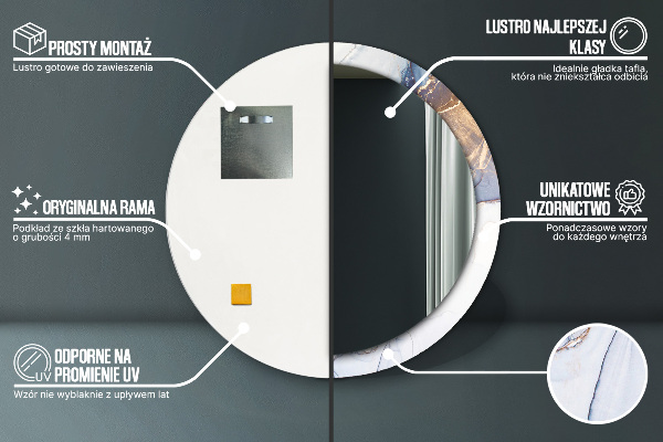 Kerek díszes tükör Absztrakt folyadék művészet