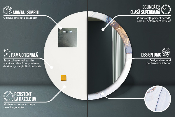 Kerek díszes tükör Absztrakt folyadék művészet