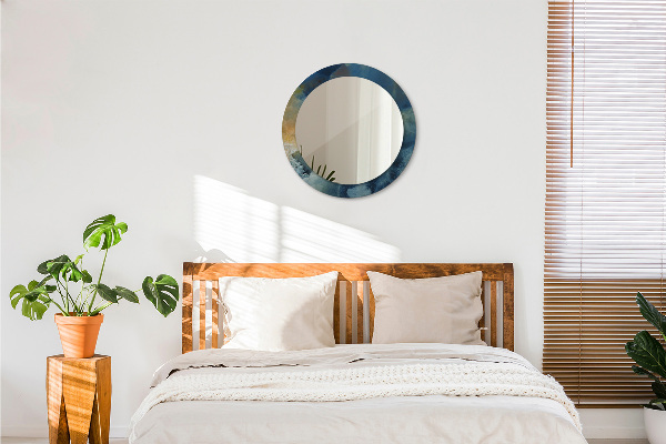 Kerek tükör díszítéssel Ónix márvány