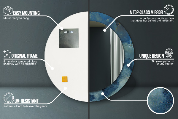 Kerek tükör díszítéssel Ónix márvány