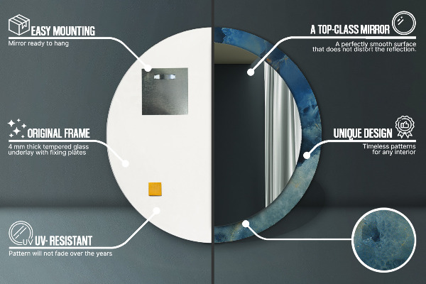 Kerek tükör díszítéssel Ónix márvány