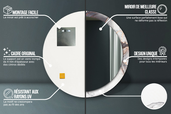 Kerek tükör keret nyomtatással Absztrakt folyadék