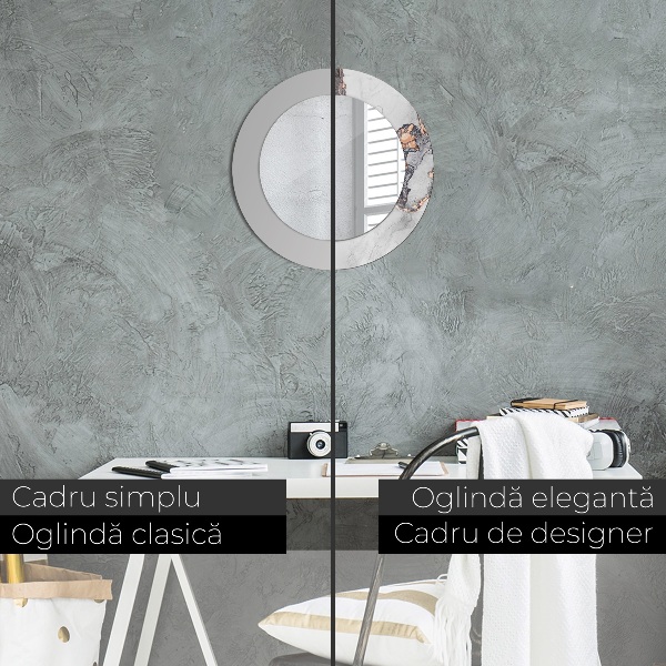 Kerek tükör keret nyomtatással Absztrakt folyadék