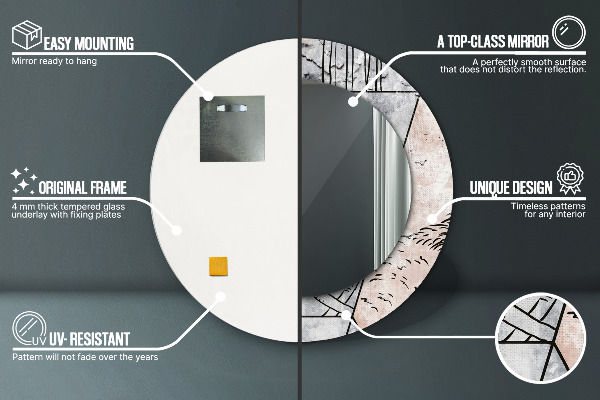 Kerek dísztükör Absztrakt állatok