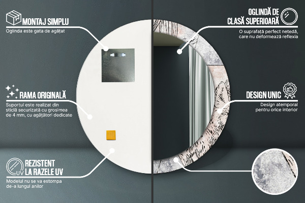 Kerek dísztükör Absztrakt állatok