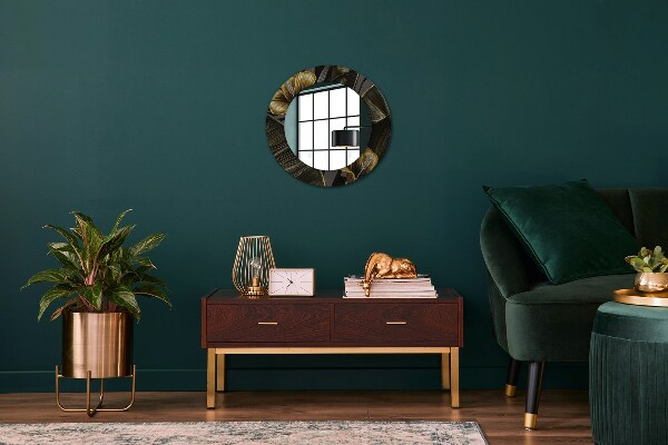 Kerek tükör keret nyomtatással Hibiszkusz virágok