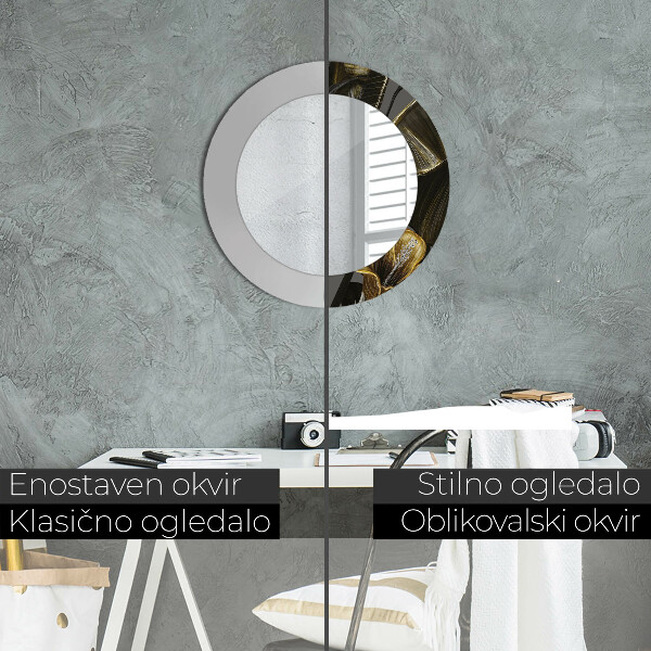 Kerek tükör keret nyomtatással Hibiszkusz virágok