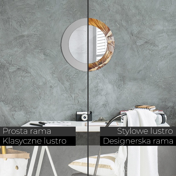 Kerek tükör fali dísz Arany levelek