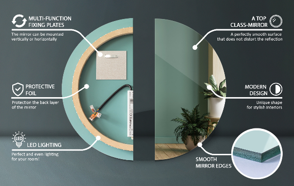 Ledes fürdőszoba tükör fi 100 cm