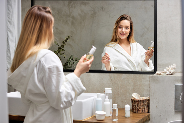 Modern tükör fekete kerettel 60x40 cm