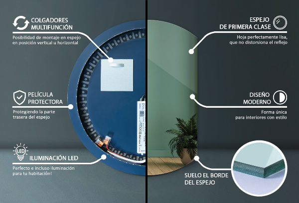 Szabálytalan led tükör dekoratív 70x80 cm