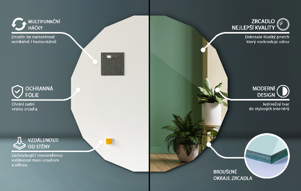 Geometriai tükör eredeti alakja 50x50 cm