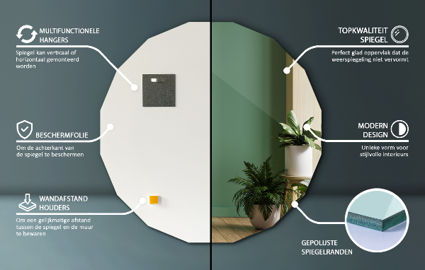Geometriai tükör eredeti alakja 50x50 cm