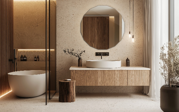 Sokszögű tükör egyedi kialakítás 60x60 cm