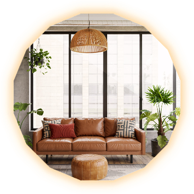 Sokszögű tükör LED 60x60 cm