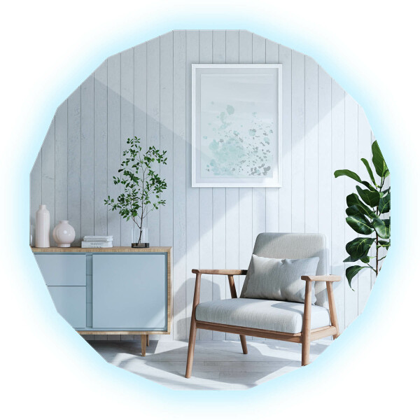 Sokszögű tükör LED 60x60 cm