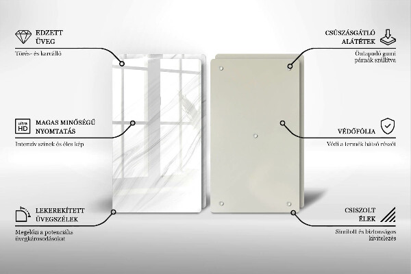 Főzőlap védő üveglap Finom márvány