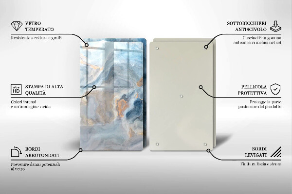 Főzőlap védő üveglap Márvány textúra