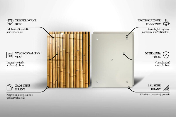Főzőlap védő üveglap Természet boho bambusz