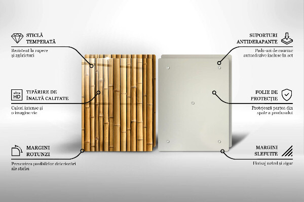 Főzőlap védő üveglap Természet boho bambusz