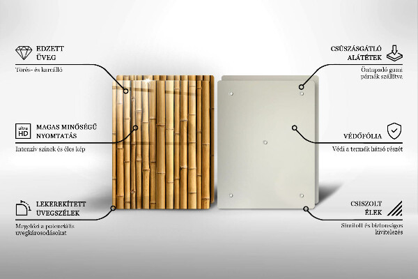 Főzőlap védő üveglap Természet boho bambusz