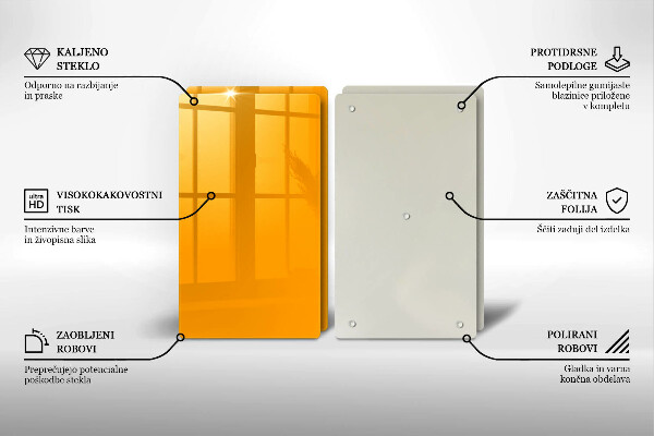 Főzőlap védő üveglap Sötét sárga színű